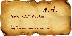 Anderkó Aszter névjegykártya